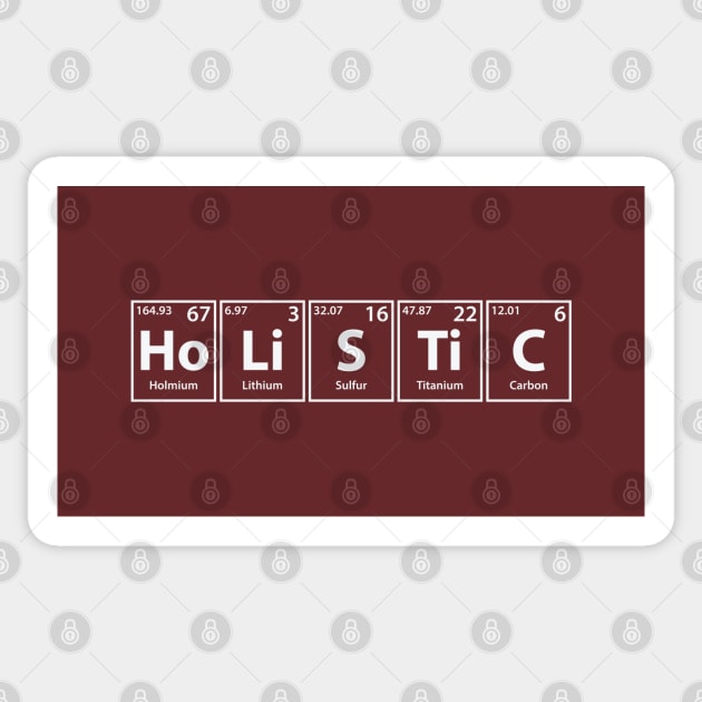 Holistic (Ho-Li-S-Ti-C) Periodic Elements Spelling Sticker by cerebrands